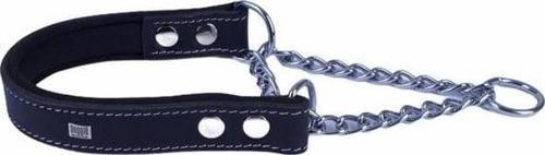 Konfor Deri Zincirli Köpek Boğma Tasma Medium Siyah 2.5x40-50 Cm