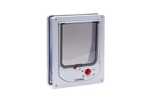 CatMate Kedi Kapısı, Magnet İle Özel Girişli, Çift Yönlü, 2 fonksiyonlu, Kilitli, Beyaz, 24