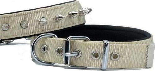Konfor Dokuma Çivili Köpek Boyun Tasması Medium Haki 2.5x37-45 Cm