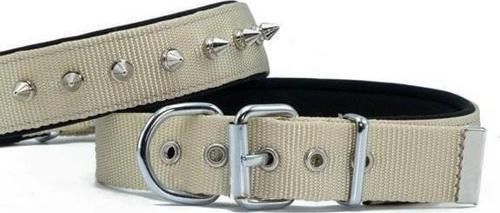 Konfor Dokuma Çivili Köpek Boyun Tasması Medium Haki 3x42-50 Cm