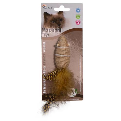 İpli Tüylü Çıngıraklı Fare Kedi Oyuncağı