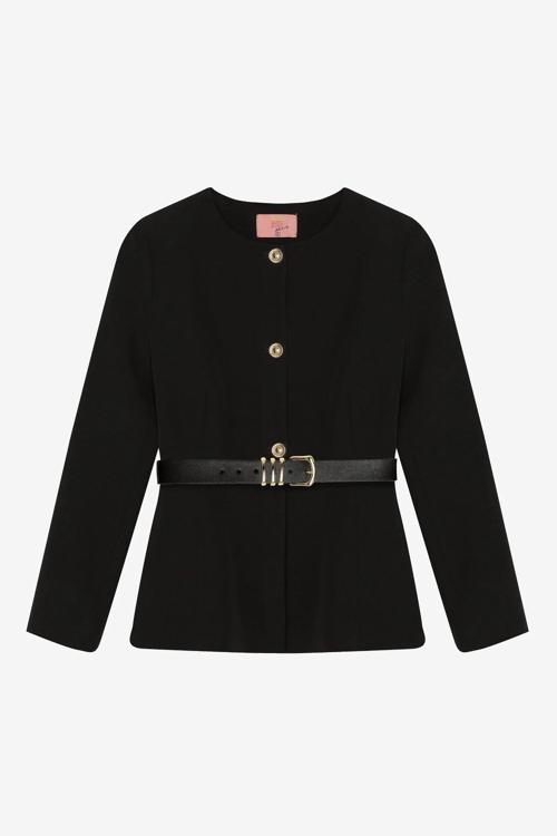 Kemer Detaylı Kadın Ceket