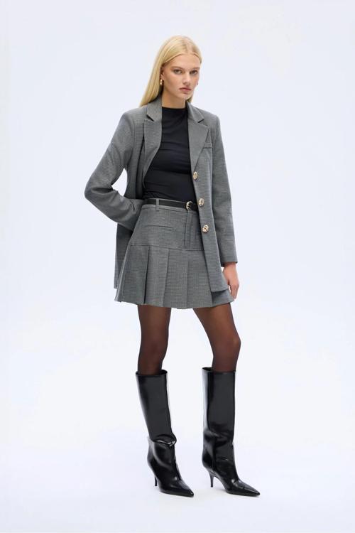 Kemer Detaylı Pileli Etek