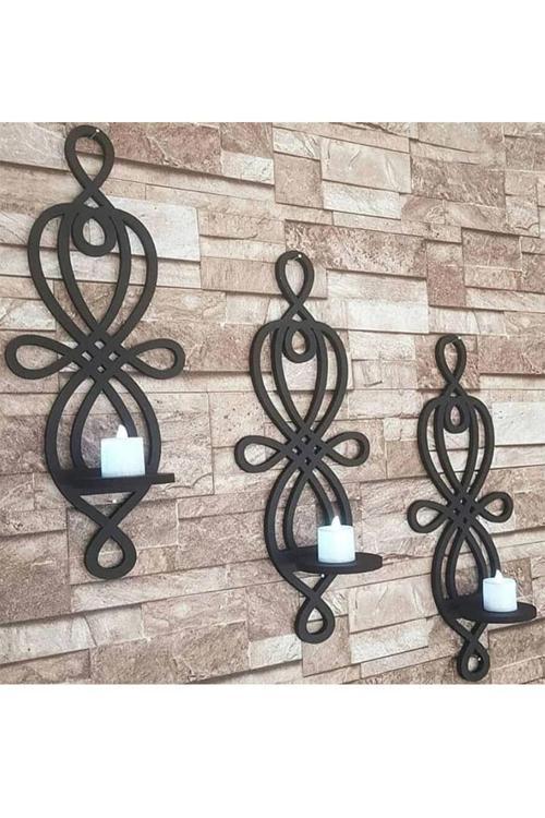 Shops 3 Lü Ahşap Mumluk, Dekoratif