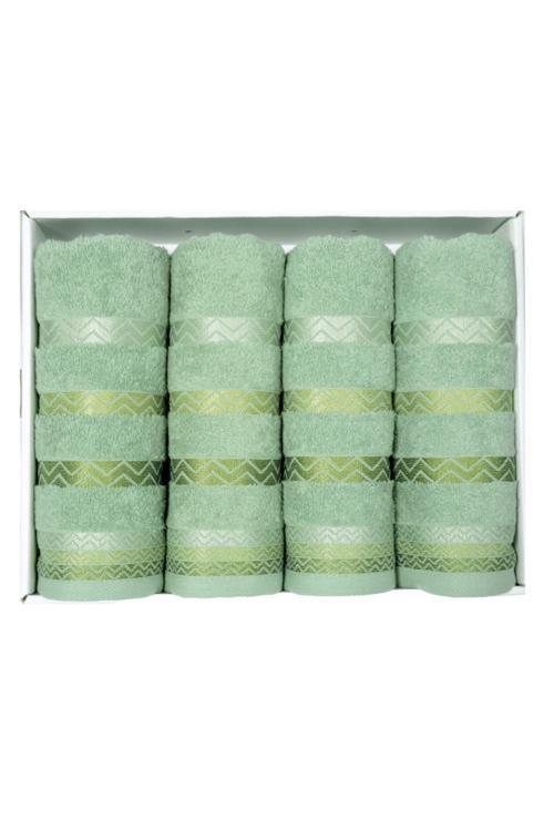 Bursa Varak Serisi 50x90cm %100 Pamuk 4lü Yüz Havlusu Yeşil VVHM0028