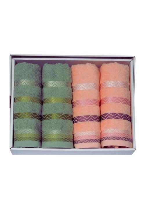 Bursa Varak Serisi 50x90cm %100 Pamuk 4lü Yüz Havlusu Karşık VVHM0031