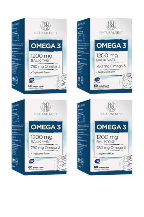 Omega 3 Balık Yağı 1200 Mg 60 Kapsül 4 Kutu