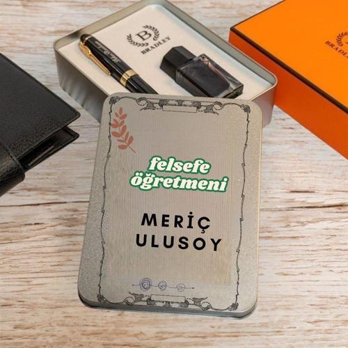 Felsefe Öğretmenine Özel Metal Kutulu Dolma Kalem Seti – Şık ve Anlamlı Hediye