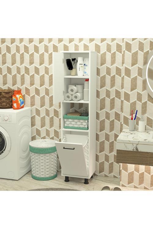 Mobiga Efsa Çamaşır Kirli Sepetli Banyo Dolabı