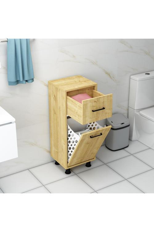 Mobiga Sorty Çamaşır Sepetli Çekmeceli Banyo Dolabı