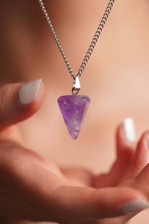 Ametist Doğaltaş Pandül Kolye Tky0005