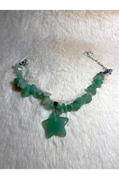 Aventurin Yıldız Uçlu Kırıktaş Doğal Taş Bileklik Tky0299