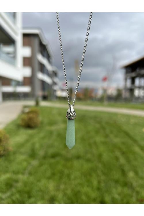 Aventurin Uzun Çivi Doğal Taş Kolye Tky0360