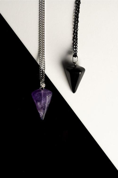 Ametist-Oniks Doğal Taş Pandül Çift Sevgili Kolyeleri Tky0234