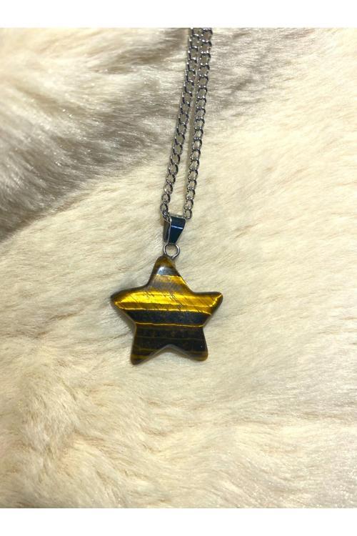 Kaplangözü Doğal Taş Yıldız Kolye Tky0303