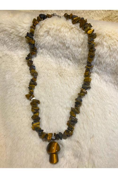 Kaplangözü Mantar Uçlu Kırıktaş Doğal Taş Kolye Tky0318