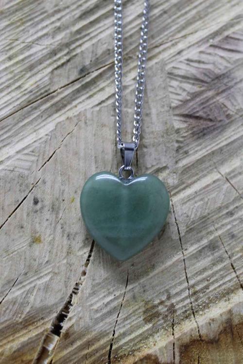 Aventurin Doğal Taş Kalpli Kolye Tky0111