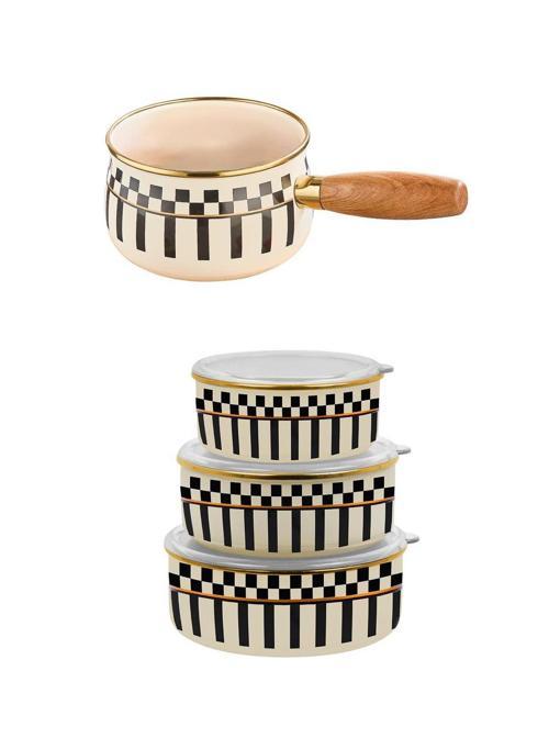 Prime Cream 3’lü Emaye Saklama Kabı ve Emaye Sütlük Sosluk 14 CM