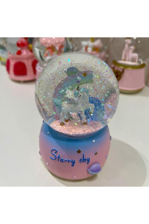 Unicorn Işıklı Müzikli Orta Boy Kar Küresi Tky0398