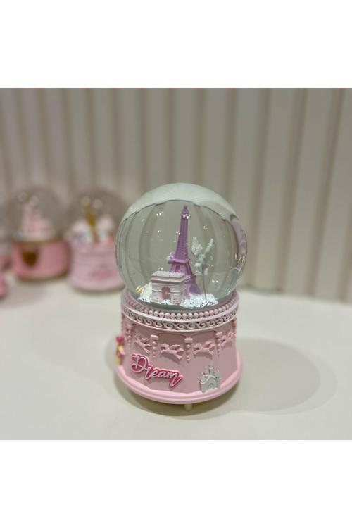 Paris Eyfel Kulesi Unicorn Motorlu Işıklı Müzikli Büyük Boy Kar Küresi Tky0404