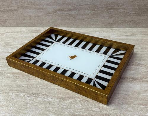Dekoratif Dijital Cam Baskılı Sunum Tepsisi – 32 x 22 cm
