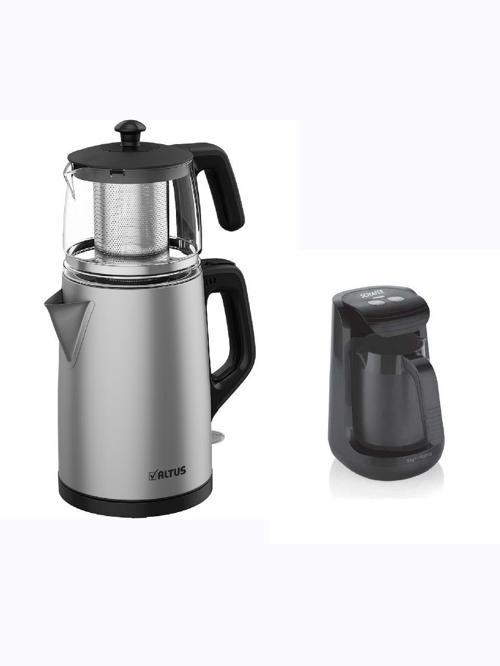 Çay Makinesi İnox Gövde Cam Demlik Al Tus ve Schafer Kahve Makinesi