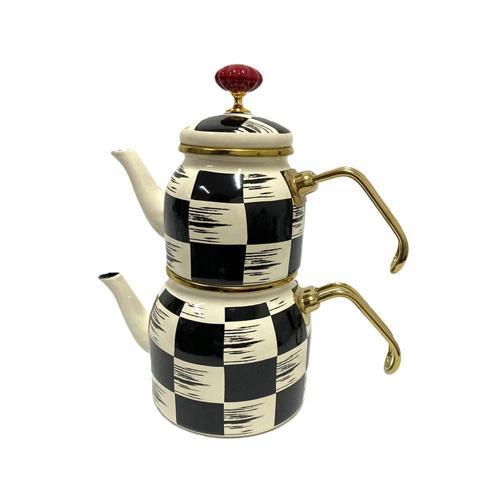 Qualita King XAP-5758 Mini Emaye Dama Çaydanlık Takımı