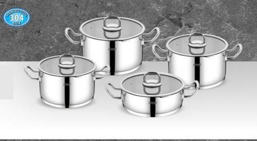 Vizyon 8 Parça Çelik Tencere Takımı Metal Kulp