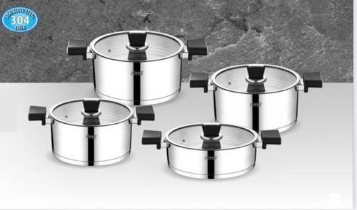 Vizyon 8 Parça Çelik Tencere Takımı Siyah