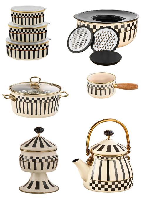 Emaye Demlik  -  Karıştırma Kabı - Kızartma Tenceresi - 3lü Saklama Kabı - Sütlük - Şekerlik