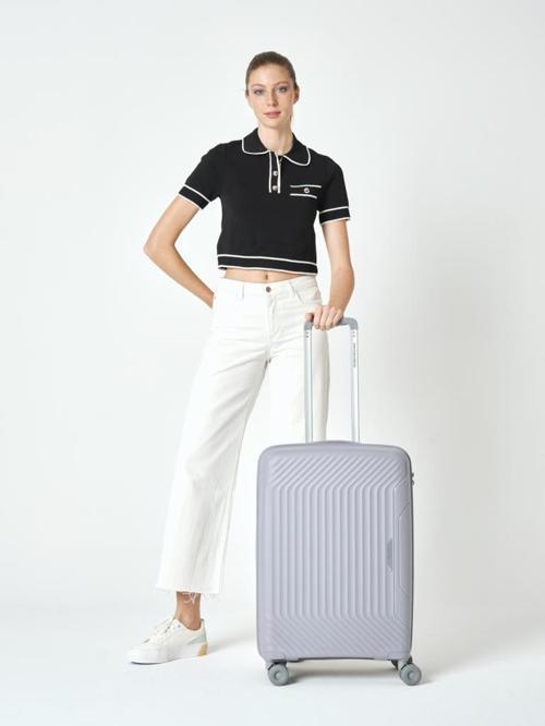 Benetton Trolley Valiz Açık Gri Orta Boy 14BNT8001-02-AGRI