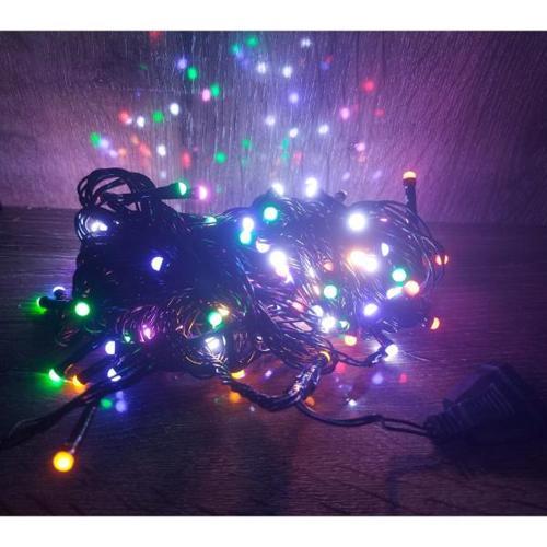 Büro Ev Ofis Aydınlatması için 10MT Siyah 100LED Damla Uçlu Rgb Led Işık