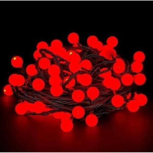 Büro Ev Ofis Aydınlatması için 5MT 28LED Fişli Siyah Kablo Kırmızı Işık