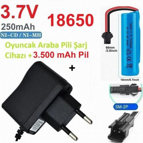 Drone Oyuncak Araba Pili Şarj Cihazı + 3500 mAh 3.7V 18650 Li-Ion Pil Batarya