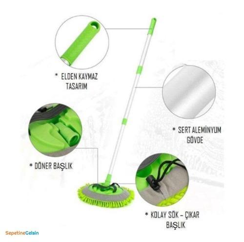 Yedek Bezli Mikrofiber Araba Yıkama Fırçası