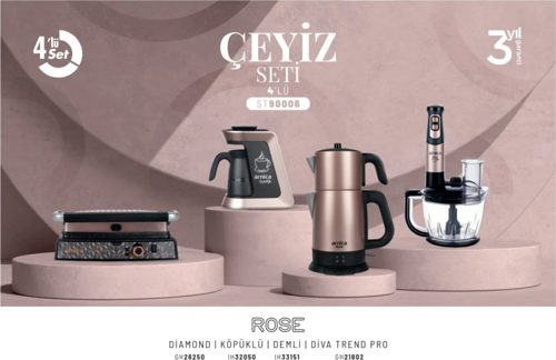 4'Lü Çeyiz Seti St90006 Rose
