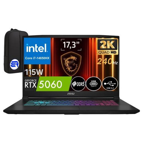 Msi Katana 17 Hx B14WFK-252XTREP7 Intel Core I7-14650HX 48GB 2tb SSD RTX5060 115W 17.3" WIN11 Pro 240Hz Qhd + Elektropas