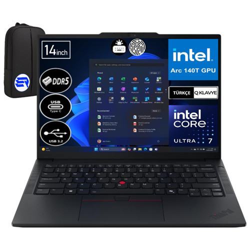 Thinkpad E14 Gen 7 21SX007CTXEP4 Ultra 7-255H 16GB 1tb SSD WIN11 Pro Intel Arc 140T 14" Wuxga + Elektropasaj Çant
