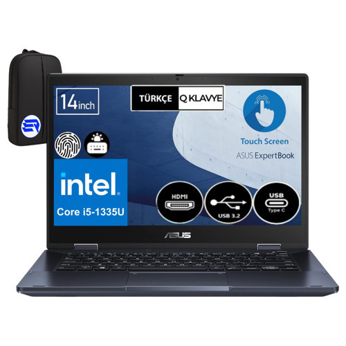 Expertbook B3 Flip B3402FVA-I58512S0DEP4 İ5-1335U 40GB 512GB SSD 14" Fullhd Dokunmatik 2'in1 WIN11 Pro + Elektropas
