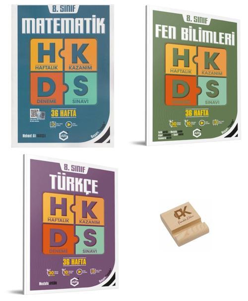 Arı LGS 8. Sınıf Matematik Fen Bilimleri ve Türkçe Haftalık Kazanım Denemeleri 3lü Set + Telefon Standı