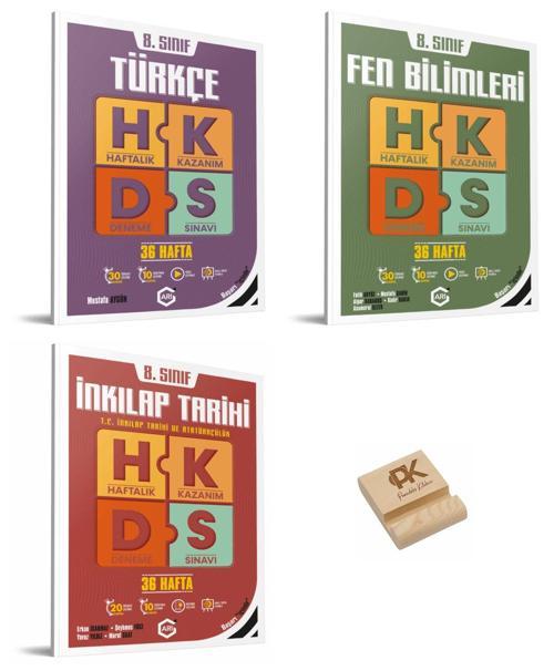 Arı LGS 8. Sınıf Türkçe Fen Bilimleri ve İnkılap Haftalık Kazanım Denemeleri 3lü Set +Telefon Standı