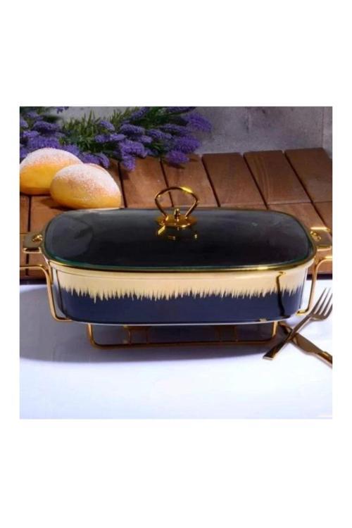 Twn009 Siyah Dikdörtgen Telli Porselen Tencere 37 Cm