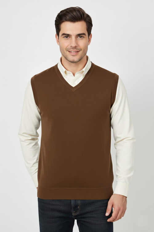 Erkek V Yaka Süveter Çelik Örgü Regular Kalıp BGL-ST04839