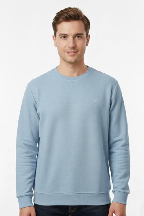 Erkek Sıfır Yaka Selanik Sweatshirt Regular Kalıp BGL-ST04926