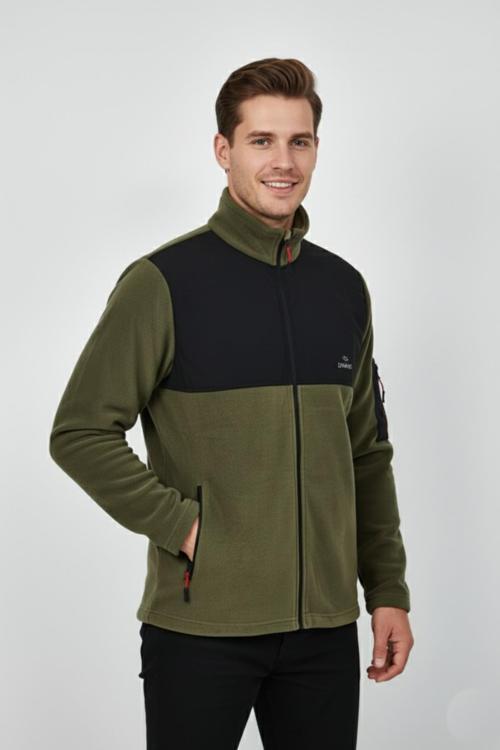 Erkek Büyük Beden Fermuarlı Cepli Polar Ceket 6545 BGL-ST04918