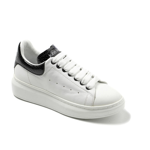 Kadın Sneaker ( Günlük) MZN- 6 John May Beyaz Deri/Siyah Yılan