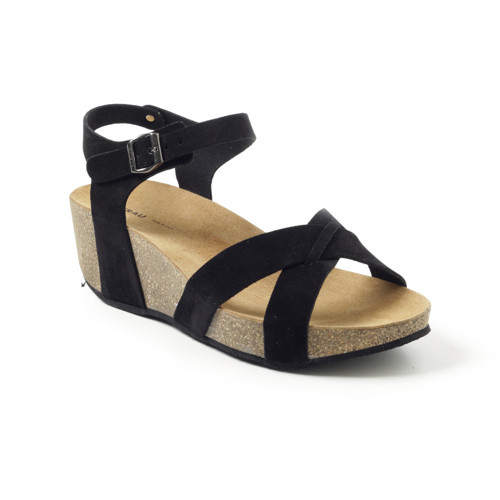Kadın Sandalet 59B7 Frau SUEDE-S NERO