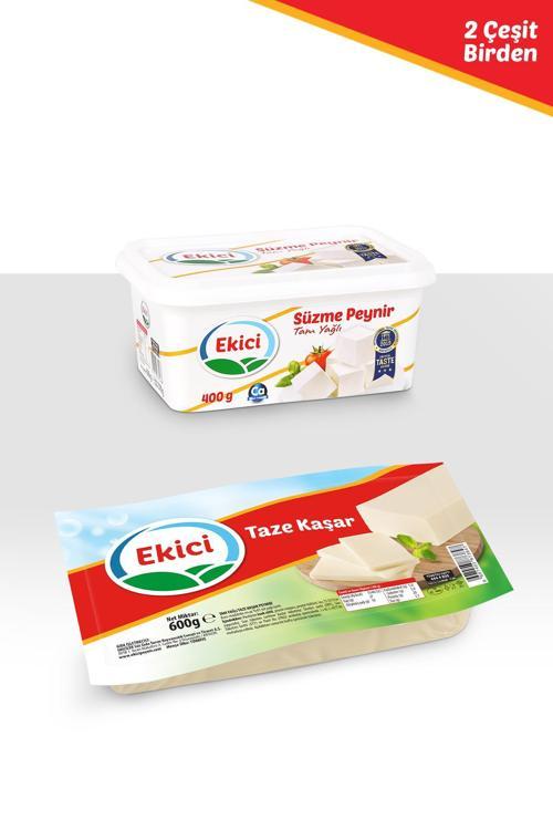 Taze Kaşar Peyniri 600 gr + Ekici Süzme Peynir 400 gr 2'li Lezzet Paketi