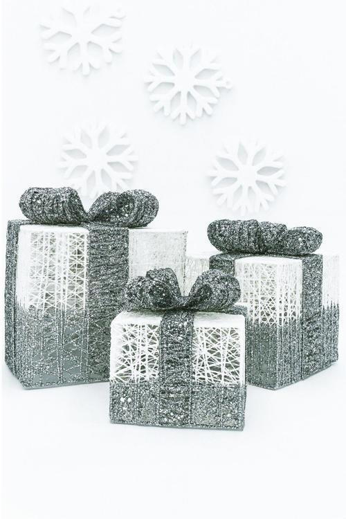 Yılbaşı Çam Ağacı Hediye Paketi 3lü Set Küçük-Orta-Büyük Dekoratif Süs