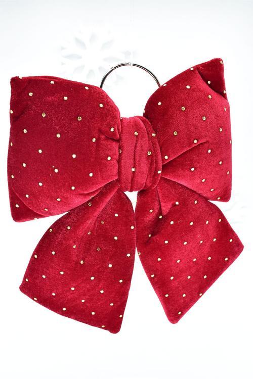 Kırmızı Yaldızlı Kurdela 27*35 Yılbaşı Ağacı Süsü